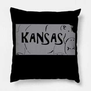 A funny map of Kansas Pillow