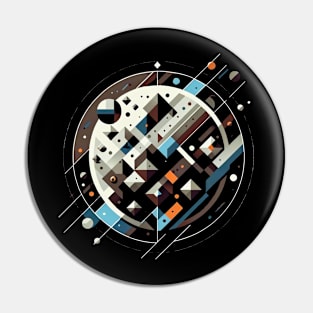 Orbital Odyssey | Geometric Mercury Mission Tee Pin