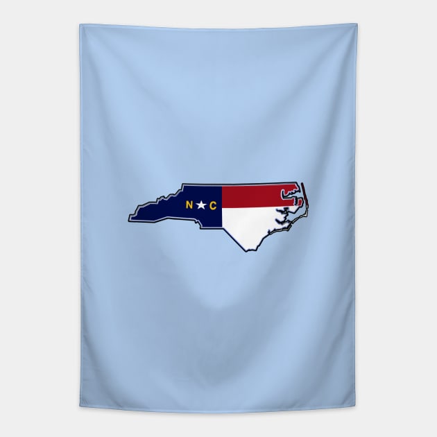 North Carolina State with Flag Colors Tapestry by Trent Tides