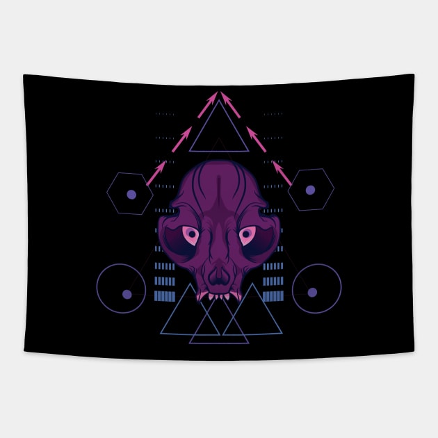 Purple Skull Tapestry by feringrh