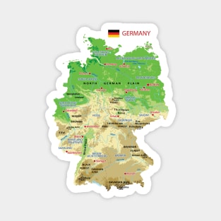 Physical map of Germany Magnet