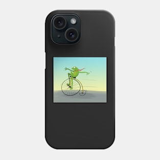 Frog on a bike Phone Case