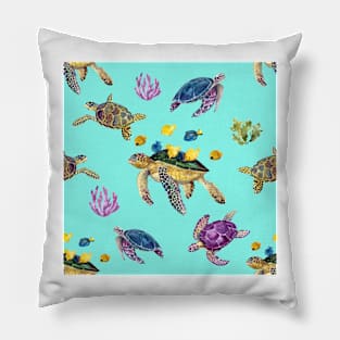 Sea Turtles All Over Tote Bag Pillow