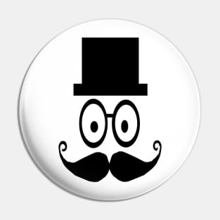 funny face with rectangle shaped hat Pin