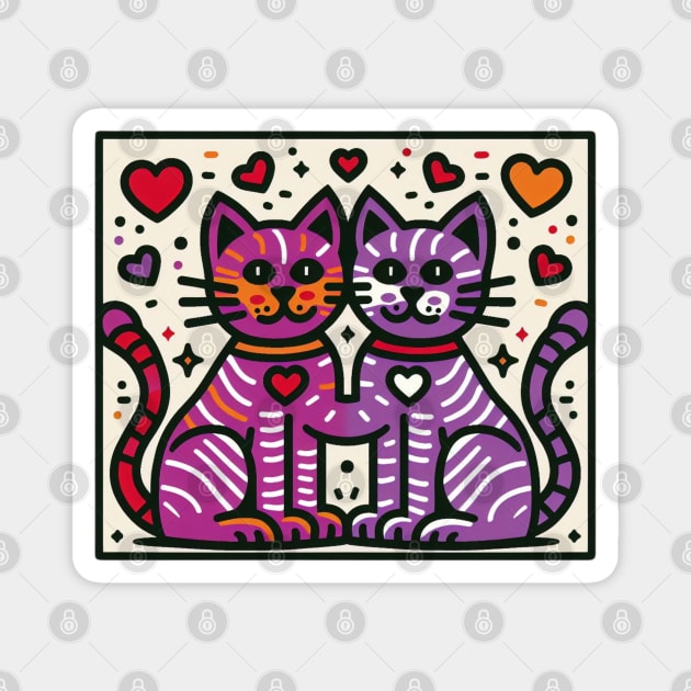 Love Cats - Keith Haring Inspired Magnet by Tiger Mountain Design Co.