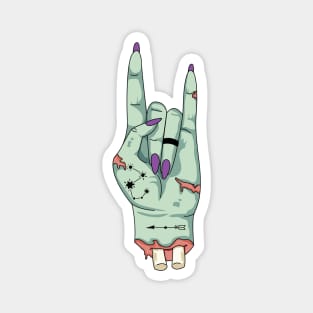 Rock on zombie hand Magnet