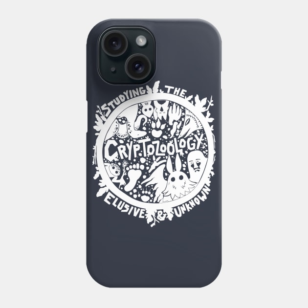 Cryptozoology Shirt Design White Phone Case by Ballyraven