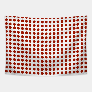 Red Polka Dots on White Background Tapestry