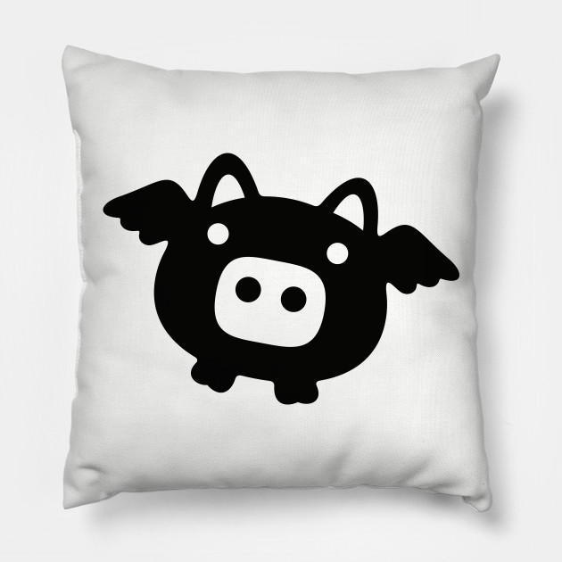 Flying Black Pig Flying Pig Pillow Teepublic
