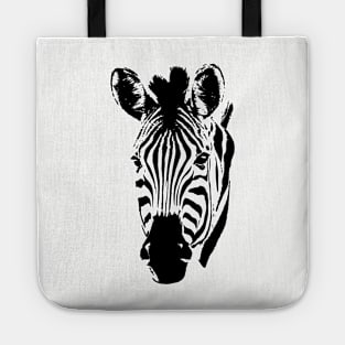 Zebra Close-up in Graphic Pen and Ink Style Tote