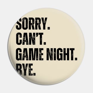 Game Night Pin