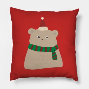 Bear with a Christmas Hat Pillow