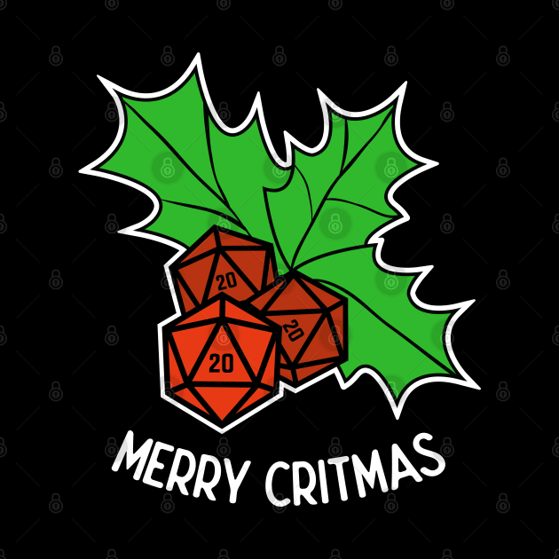 Merry Critmas RPG Holly Dice Tabletop Gamer by Shadowisper