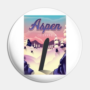 Aspen Colorado Snowboarding poster Pin