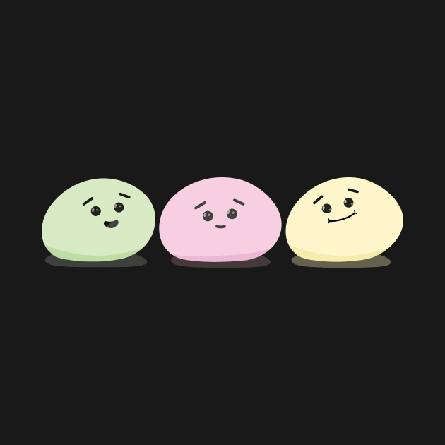 Mochi and Friends - 3 color mochi - tricolor mochi - isolated by Schadow-Studio