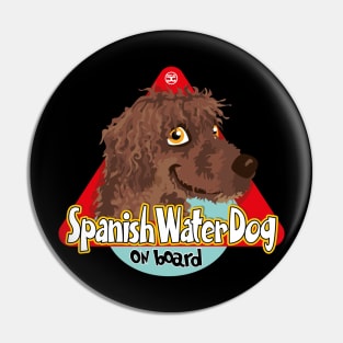 Spanish Water Dog On Board - Brown Pin