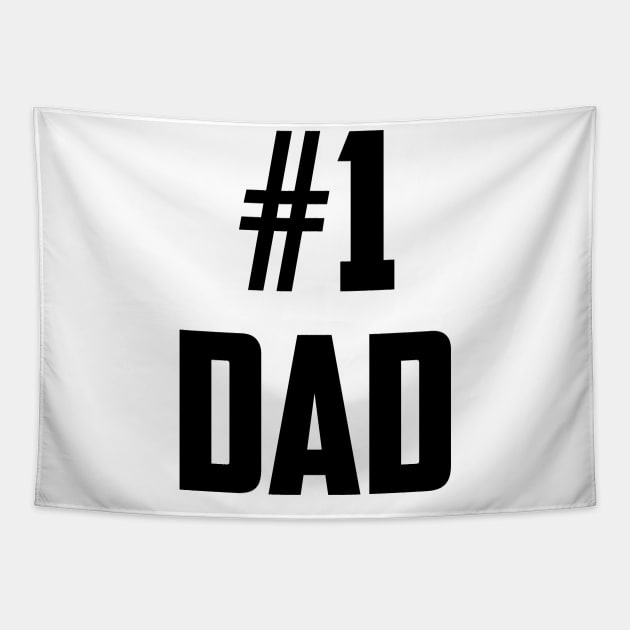 #1 Dad (Number One Dad) Black Bold Tapestry by sezinun