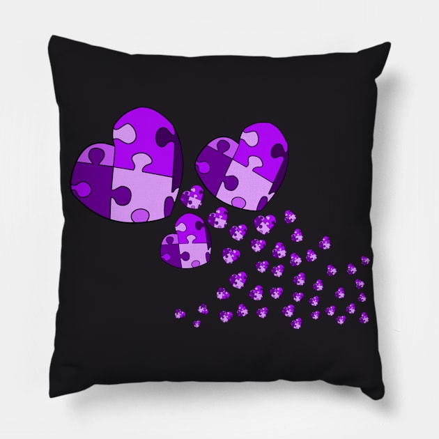 Purple Confetti Hearts Pillow by VazMas Design