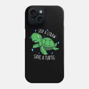 Skip a Straw Save a Turtle for Earthday - Vintage Retro Design T Shirt 2 Phone Case