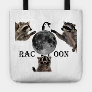 Three Raccoons Vintage Graphic T-shirts, Retro Raccoon Moon Tshirt, Raccoon Lovers, Funny Raccon Tee, Oversized Washed Tee, Raccoon Gifts oldschoolcult Tote