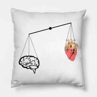 Brain vs heart Pillow