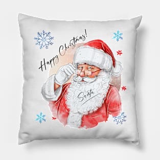 Santa's Shaded Holiday - Merry Christmas! Pillow