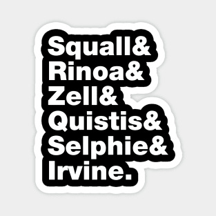 Final Fantasy 8 Characters (White Text) Magnet