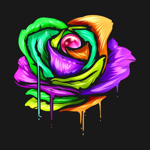 Painted And Colored Rose For Mardi Gras by SinBle