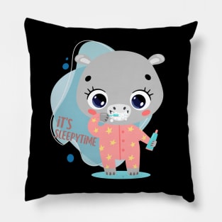 It's Sleepytime Cute and Smart Cookie Sweet little animal sleeping on a moon cute baby outfit Pillow