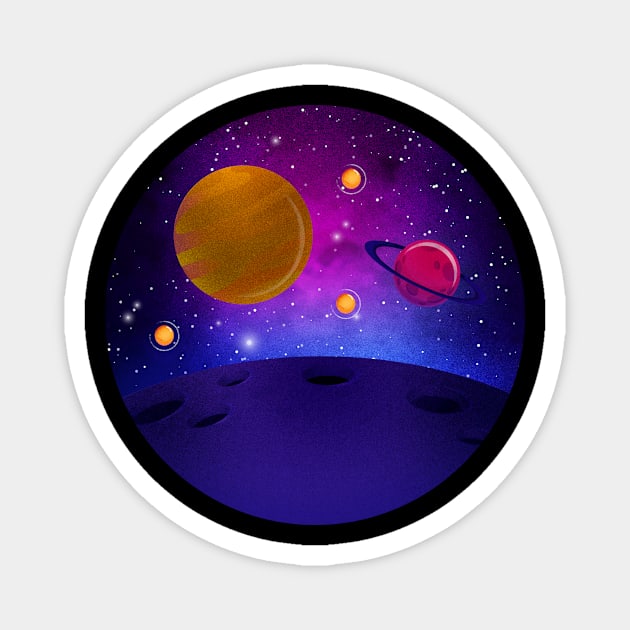 Planets in the cosmos Magnet by InkyArt