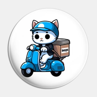 kitty on a scooter Pin