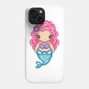 Blue Pixel Mermaid Phone Case