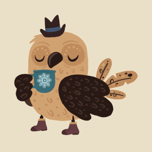 Even Mr Owl Needs A Cup Of Coffee Sometimes T-Shirt