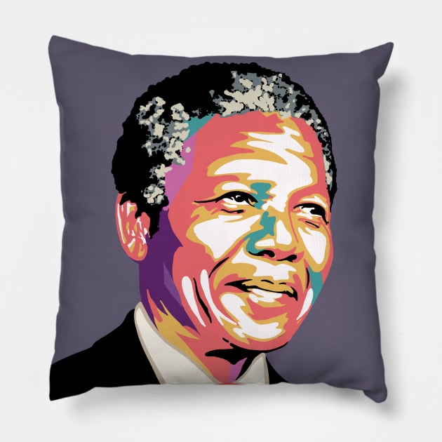 Nelson Mandela Art Pillow by SuperrSunday