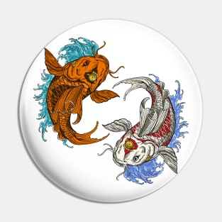 Japanese Koi Fish Yin Yang Pin