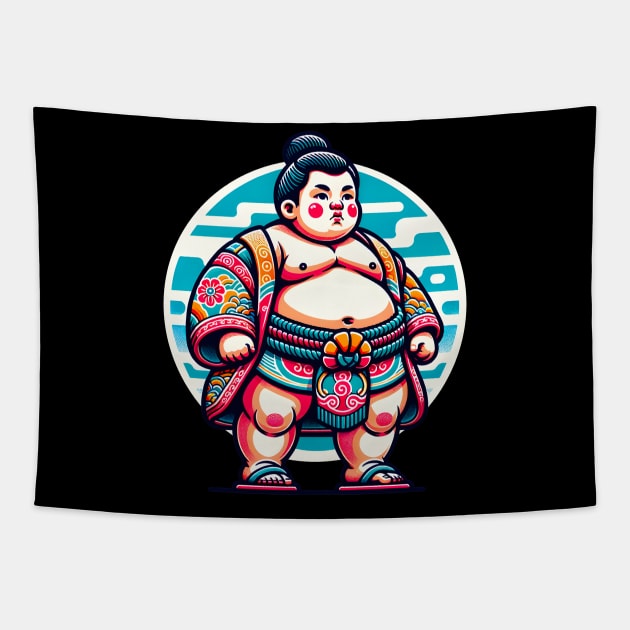 Sumo Wrestler Tapestry by Moniato