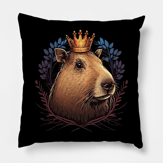 King Capybara Pillow by JayD World