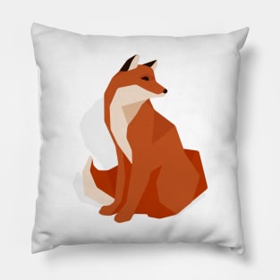 POLYGONAL FOX , GEOMETRIC FOX beautiful colorful abstract Pillow