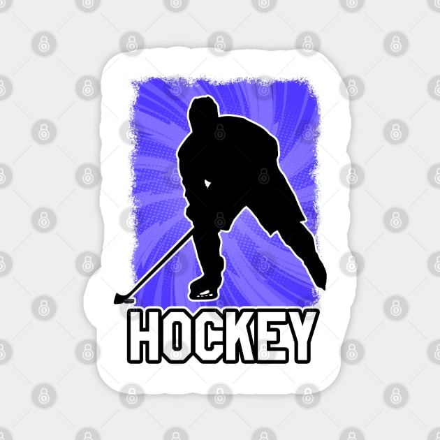 Hockey player with text Hockey Magnet by STARSsoft