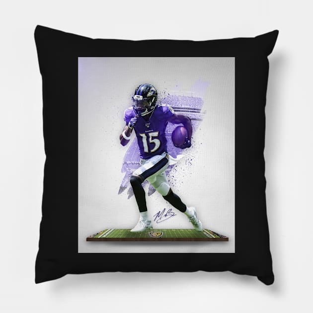 Marquise Hollywood Brown Baltimore Sports Art Pillow by JRoseGraphics