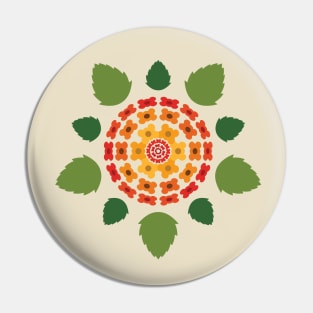 Red and yellow flower pattern Pin