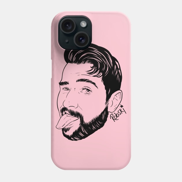 Dan stick your... tongue out - black lines Phone Case by RobskiArt