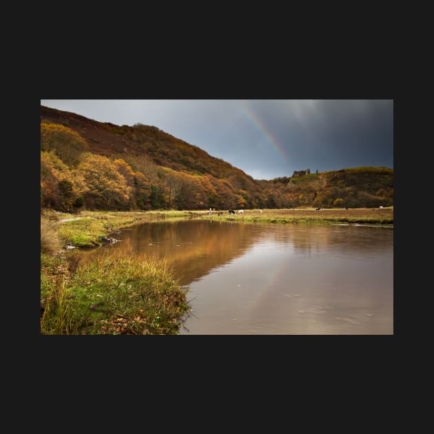 Rainbow over Pennard Castle, Gower, Wales by dasantillo