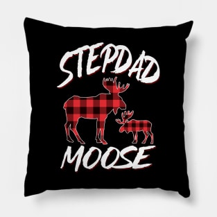 Red Plaid Stepdad Moose Matching Family Pajama Christmas Gift Pillow