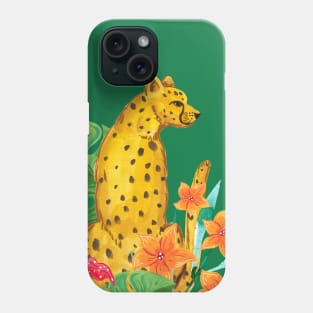 Cheetah Sitting In The Flowers Phone Case