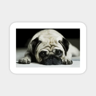 Lazy Pug Digital Painting Magnet