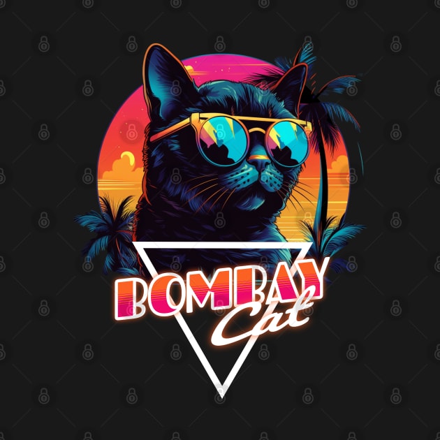 Retro Wave Bombay Cat Miami Shirt by Miami Neon Designs