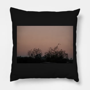 Crows at dusk Pillow