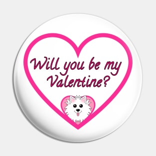 Will you be my Valentine? Pink Heart Pin