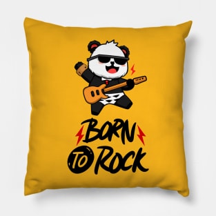 Born To Rock Panda Pillow